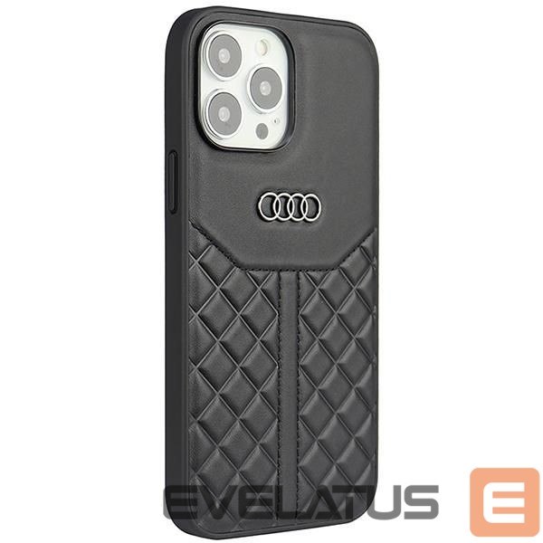 Aizmugurējais vāciņš Audi Audi Genuine Leather iPhone 13 Pro Max 6.7" black/black hardcase AU-TPUPPCIP13PM-Q8/D1-BK