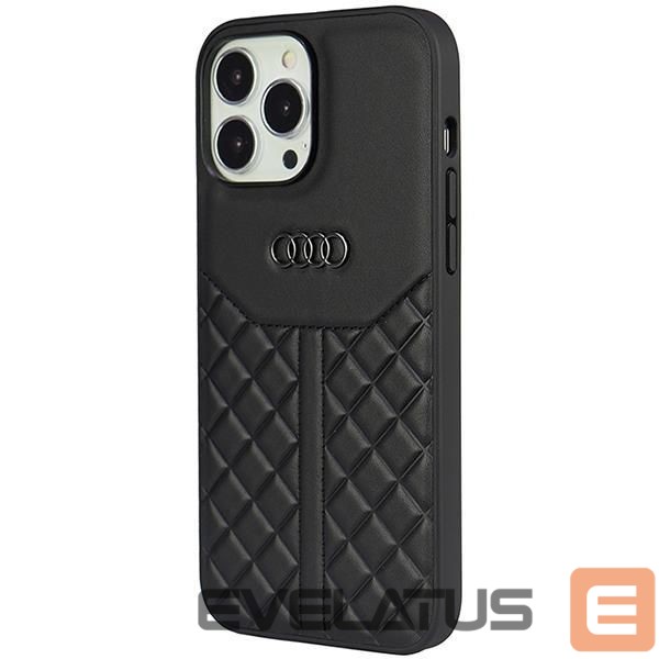 Aizmugurējais vāciņš Audi Audi Genuine Leather iPhone 13 Pro Max 6.7" black/black hardcase AU-TPUPPCIP13PM-Q8/D1-BK