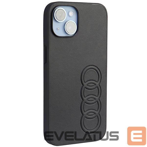 Aizmugurējais vāciņš Audi Audi Synthetic Leather iPhone 14 6.1" black/black hardcase AU-TPUPPCIP14-TT/D1-BK