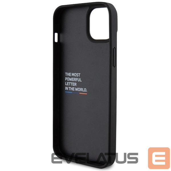 Aizmugurējais vāciņš BMW BMW Leather Carbon case for iPhone 15 Plus - black