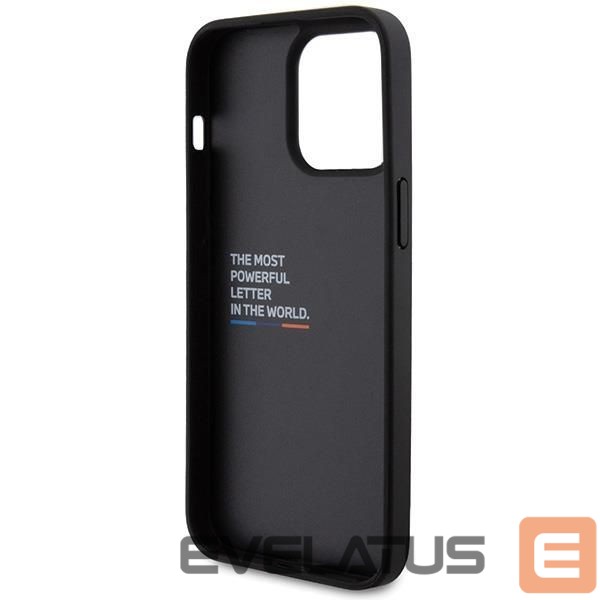 Aizmugurējais vāciņš BMW BMW Leather Carbon case for iPhone 15 Pro Max - black