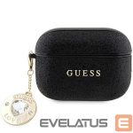 Aizmugurējais vāciņš Guess  Guess GUAP2PGEHCDK case for AirPods Pro 2 cover - black Fixed Glitter Heart Diamond Charm