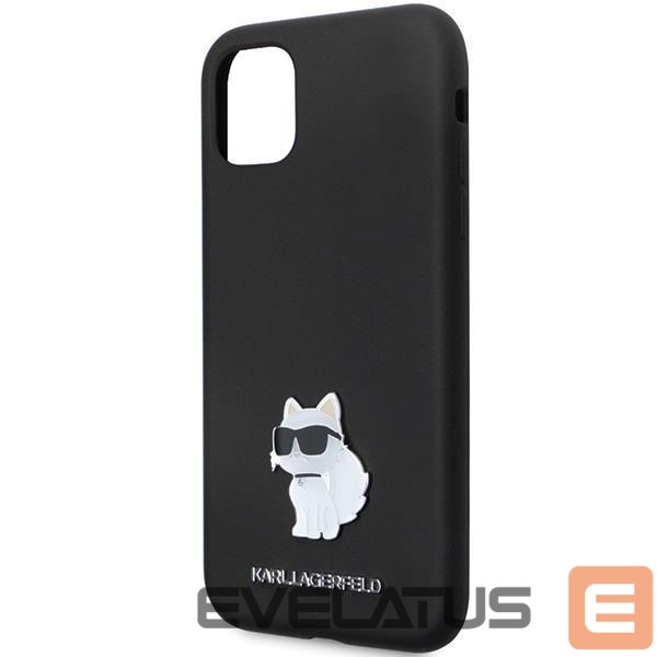 Aizmugurējais vāciņš Karl Lagerfeld Karl Lagerfeld KLHCN61SMHCNPK case for iPhone 11 / Xr - black Silicone C Metal Pin