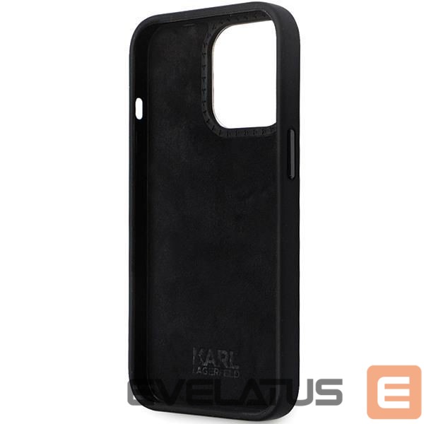 Aizmugurējais vāciņš Karl Lagerfeld Karl Lagerfeld KLHCP13LSMHCNPK case for iPhone 13 Pro / 13 - black Silicone C Metal Pin