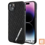Aizmugurējais vāciņš Karl Lagerfeld  Karl Lagerfeld 3D Rubber Multi Logo case for iPhone 15 Plus - black 