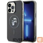 Aizmugurējais vāciņš Karl Lagerfeld  Karl Lagerfeld Karl&Choupette Glitter MagSafe case for iPhone 15 Pro Max - black 