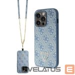 Aizmugurējais vāciņš Guess  Guess GUHCP15LP4TDSCPB iPhone 15 Pro 6.1" blue/blue hardcase Crossbody 4G Metal Logo 