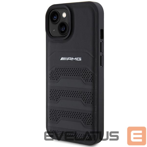 Aizmugurējais vāciņš Mercedes-Benz AMG Leather Debossed Lines case for iPhone 15 Plus - black