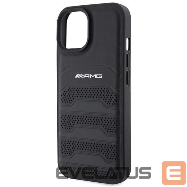 Aizmugurējais vāciņš Mercedes-Benz AMG Leather Debossed Lines case for iPhone 15 Plus - black