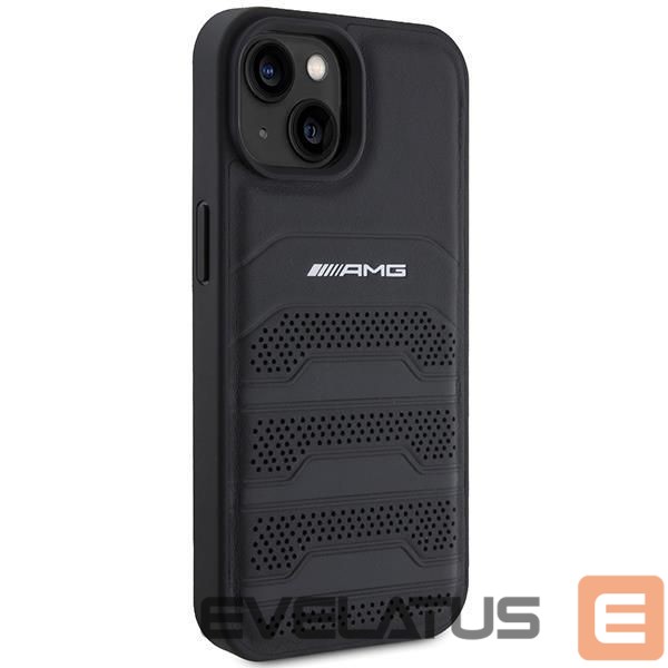 Aizmugurējais vāciņš Mercedes-Benz AMG Leather Debossed Lines case for iPhone 15 Plus - black