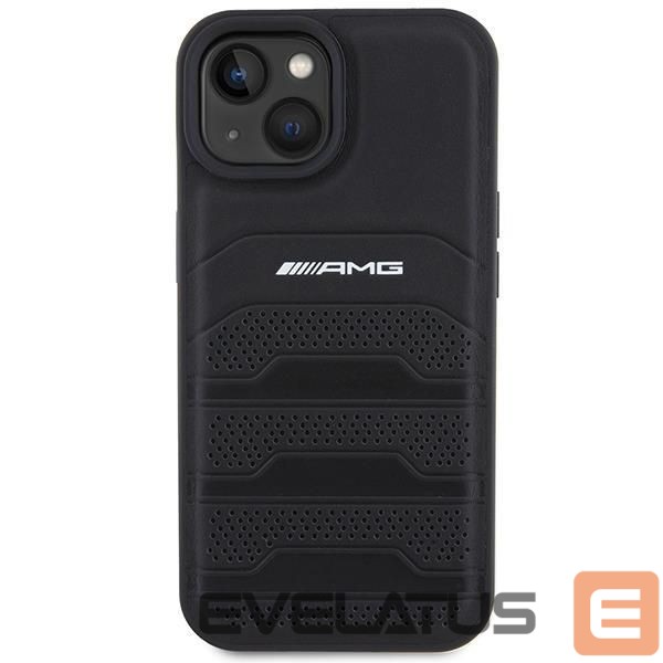 Aizmugurējais vāciņš Mercedes-Benz AMG Leather Debossed Lines case for iPhone 15 Plus - black