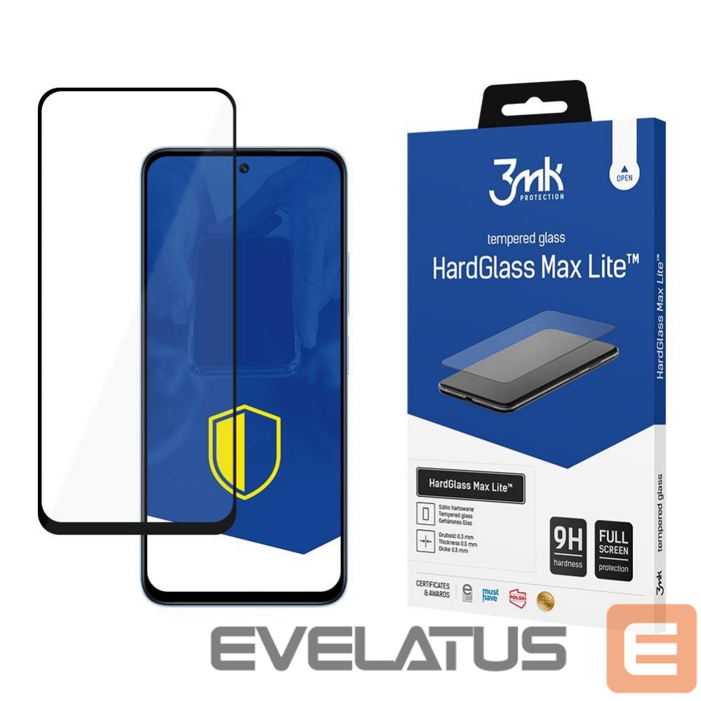 Aizsargstikls 3MK Xiaomi Redmi 12 - 3mk HardGlass Max Lite