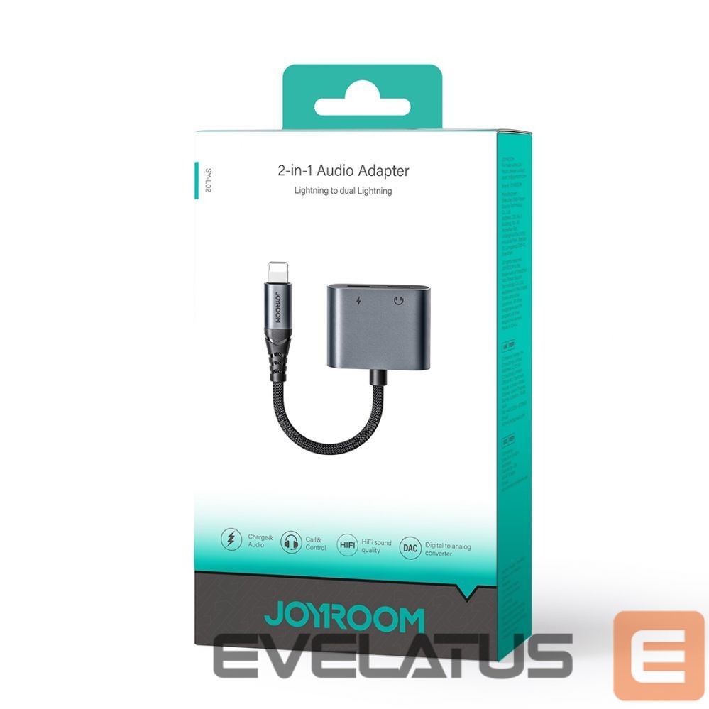 Adapteris Joyroom Joyroom SY-L02 Lightning to 2x Lightning DAC adapter 2in1 - black