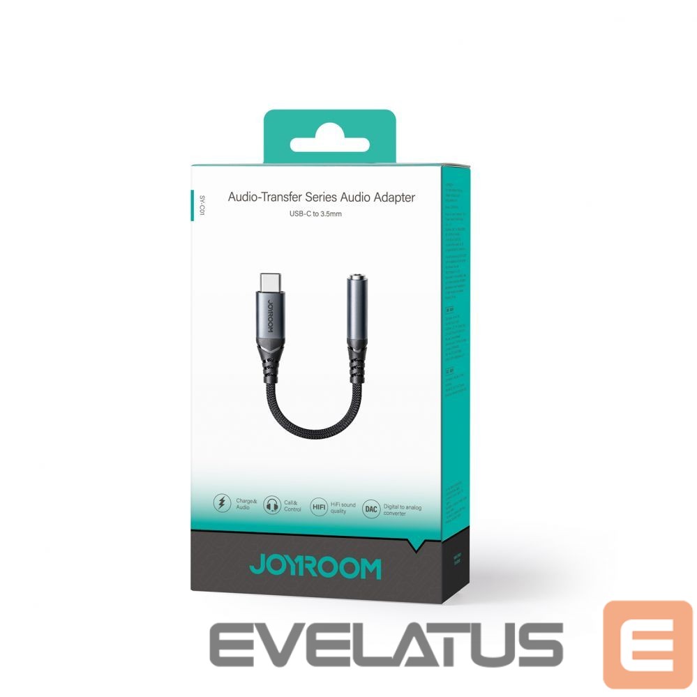 Adapteris Joyroom Joyroom SY-C01 USB-C DAC adapter to 3.5 mm mini jack - black