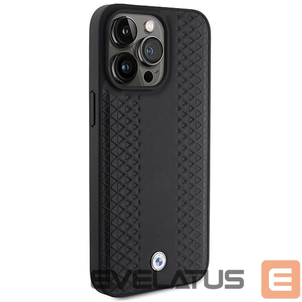 Aizmugurējais vāciņš BMW BMW Leather Diamond Pattern case for iPhone 15 Pro - black