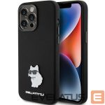 Aizmugurējais vāciņš Karl Lagerfeld  Karl Lagerfeld Silicone Choupette Metal Pin case for iPhone 15 Pro Max - black 