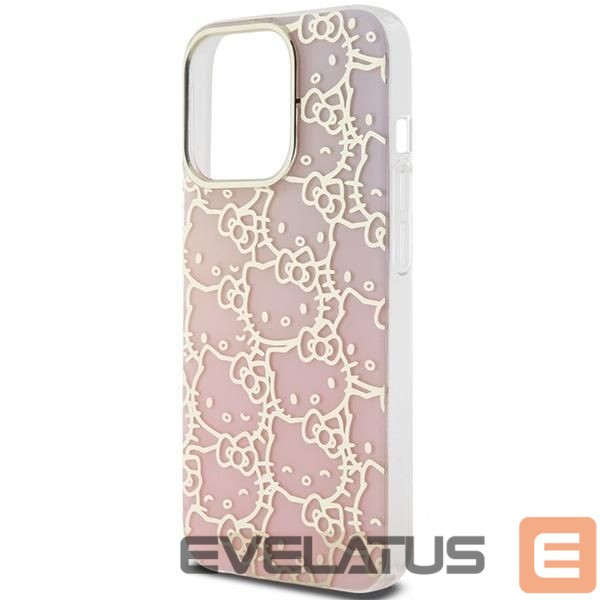 Aizmugurējais vāciņš Hello Kitty Hello Kitty IML Gradient Electrop Crowded Kitty Head Case for iPhone 14 Pro - Pink