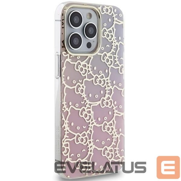 Aizmugurējais vāciņš Hello Kitty Hello Kitty IML Gradient Electrop Crowded Kitty Head Case for iPhone 14 Pro Max - Pink