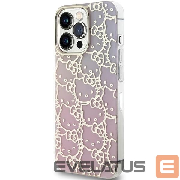 Aizmugurējais vāciņš Hello Kitty Hello Kitty IML Gradient Electrop Crowded Kitty Head Case for iPhone 14 Pro Max - Pink