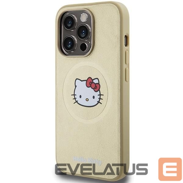 Aizmugurējais vāciņš Hello Kitty Hello Kitty Leather Kitty Head MagSafe case for iPhone 13 Pro / 13 - gold