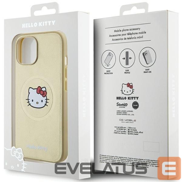 Aizmugurējais vāciņš Hello Kitty Hello Kitty Leather Kitty Head MagSafe case for iPhone 14 - gold
