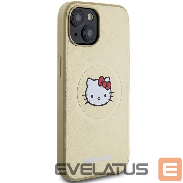 Aizmugurējais vāciņš Hello Kitty Hello Kitty Leather Kitty Head MagSafe case for iPhone 14 - gold