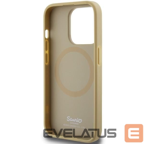 Aizmugurējais vāciņš Hello Kitty Hello Kitty Leather Kitty Head MagSafe case for iPhone 15 Pro Max - gold