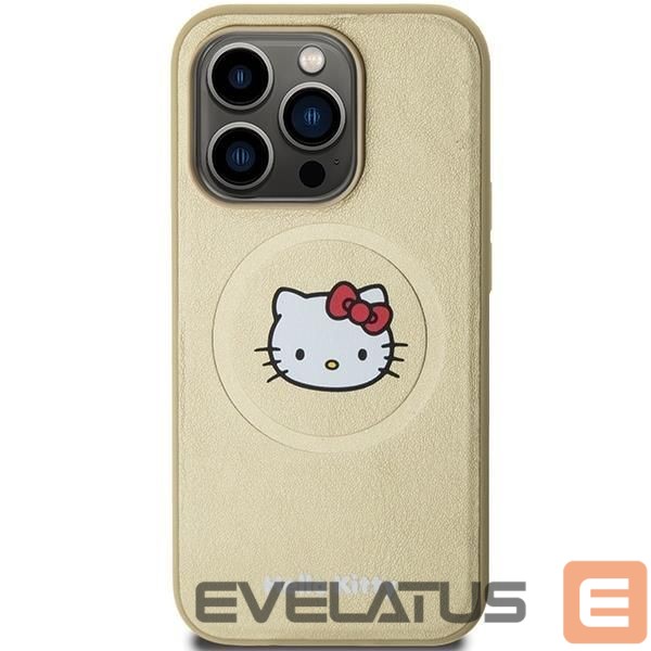 Aizmugurējais vāciņš Hello Kitty Hello Kitty Leather Kitty Head MagSafe case for iPhone 15 Pro Max - gold