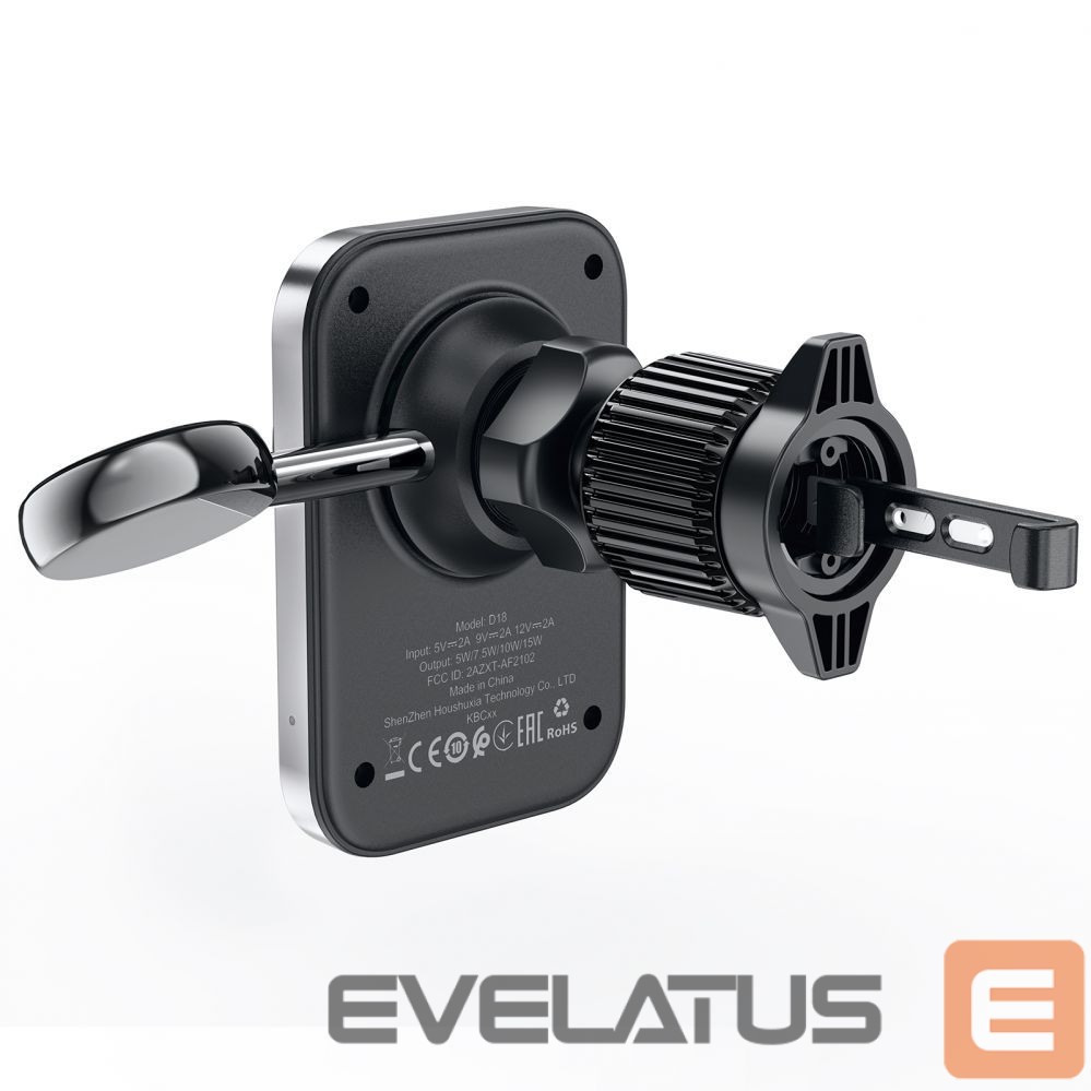 Adapteris Acefast Acefast D18 car holder with MagSafe / Qi inductive charger + USB-A USB-C cable - black