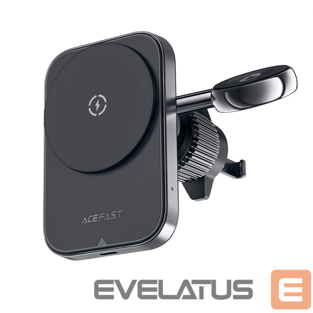 Adapteris Acefast Acefast D18 car holder with MagSafe / Qi inductive charger + USB-A USB-C cable - black
