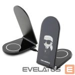 Adapteris Karl Lagerfeld  Karl Lagerfeld Ikonik MagSafe 15W inductive charger, foldable 2in1 - black 