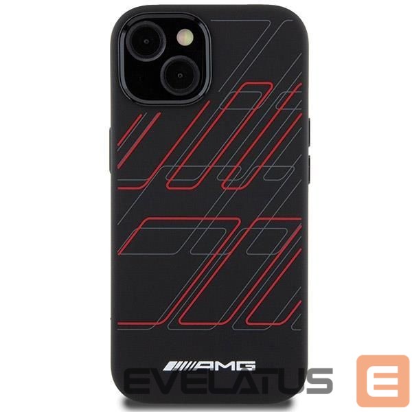 Aizmugurējais vāciņš Mercedes-Benz AMG Silicone Large Rhombuses Pattern MagSafe Case for iPhone 15 Plus / 14 Plus - Black