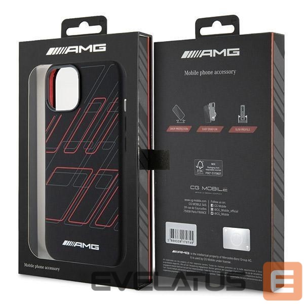 Aizmugurējais vāciņš Mercedes-Benz AMG Silicone Large Rhombuses Pattern MagSafe Case for iPhone 15 Plus / 14 Plus - Black