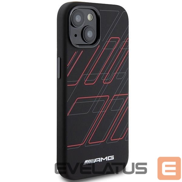 Aizmugurējais vāciņš Mercedes-Benz AMG Silicone Large Rhombuses Pattern MagSafe Case for iPhone 15 Plus / 14 Plus - Black