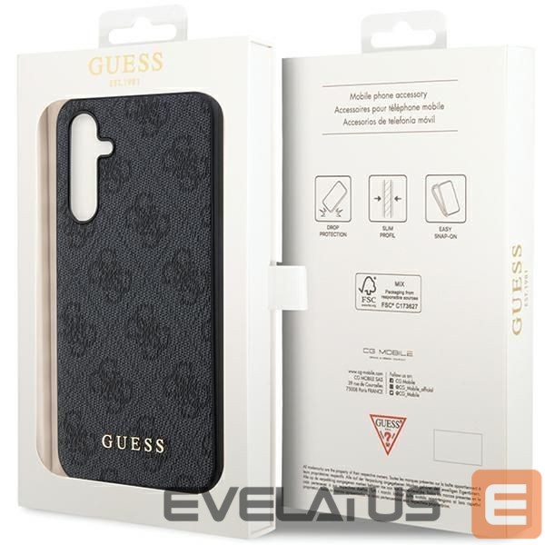 Aizmugurējais vāciņš Guess Guess GUHCS23FEG4GFGR S23 FE S711 gray/gray hardcase 4G Metal Gold Logo