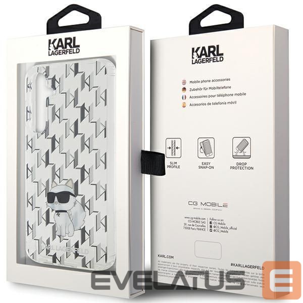 Aizmugurējais vāciņš Karl Lagerfeld Karl Lagerfeld KLHCS23FEHNCMKLT S23 FE S711 transparent hardcase Monogram Choupette