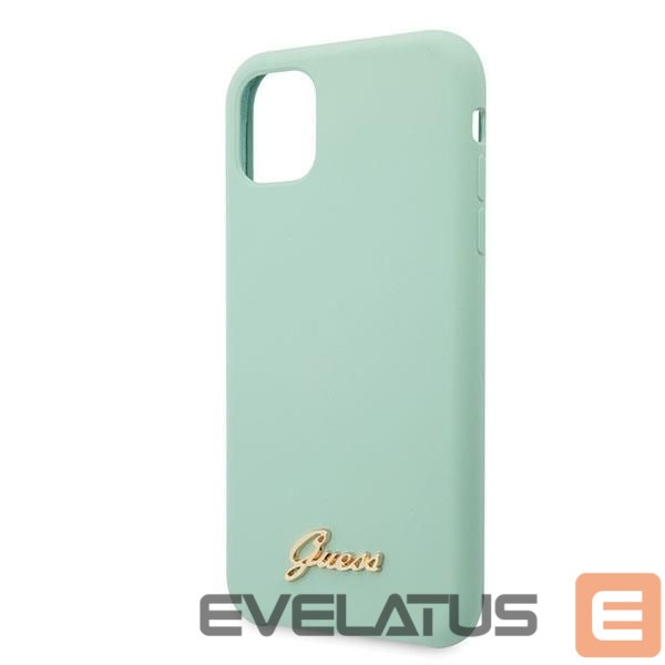 Aizmugurējais vāciņš Guess Guess GUHCN65LSLMGG iPhone 11 Pro Max green/green hard case Silicone Vintage Gold Logo