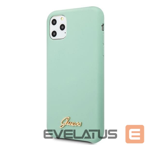 Aizmugurējais vāciņš Guess Guess GUHCN65LSLMGG iPhone 11 Pro Max green/green hard case Silicone Vintage Gold Logo
