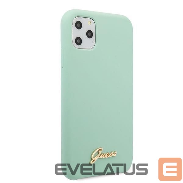 Aizmugurējais vāciņš Guess Guess GUHCN65LSLMGG iPhone 11 Pro Max green/green hard case Silicone Vintage Gold Logo