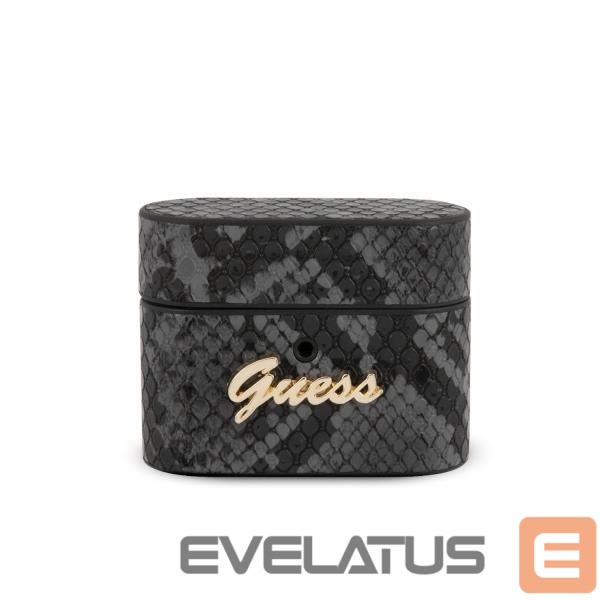 Aizmugurējais vāciņš Guess Guess GUACAPPUNSSMLBK AirPods Pro cover black/black Python Collection