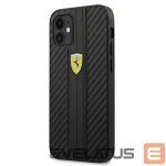 Aizmugurējais vāciņš Ferrari  Ferrari FESNECHCP12SBK iPhone 12 mini 5.4" black/black hardcase On Track PU Carbon