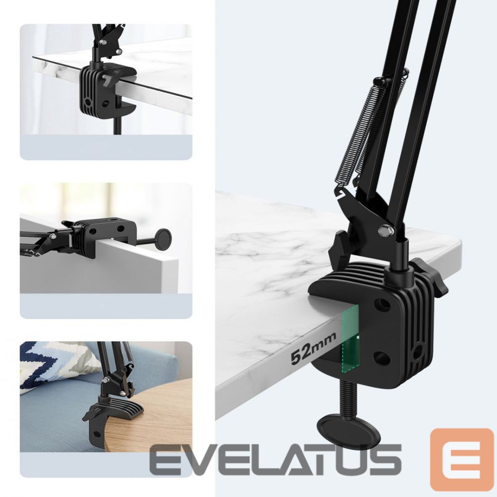 Universāls turētājs (Popsocket) Ugreen Folding Arm Desk Table Tripod Holder for Phone Tablet (50394) LP142 Black Grey