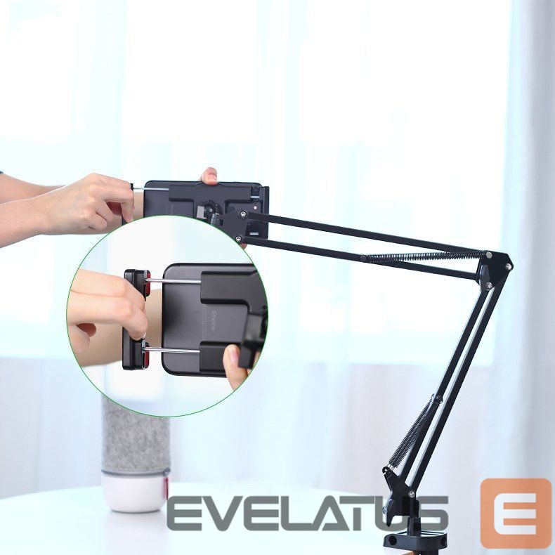 Universāls turētājs (Popsocket) Ugreen Folding Arm Desk Table Tripod Holder for Phone Tablet (50394) LP142 Black Grey