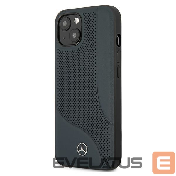 Aizmugurējais vāciņš Mercedes-Benz Mercedes Leather Perforated Area Case for iPhone 13 mini - Navy Blue