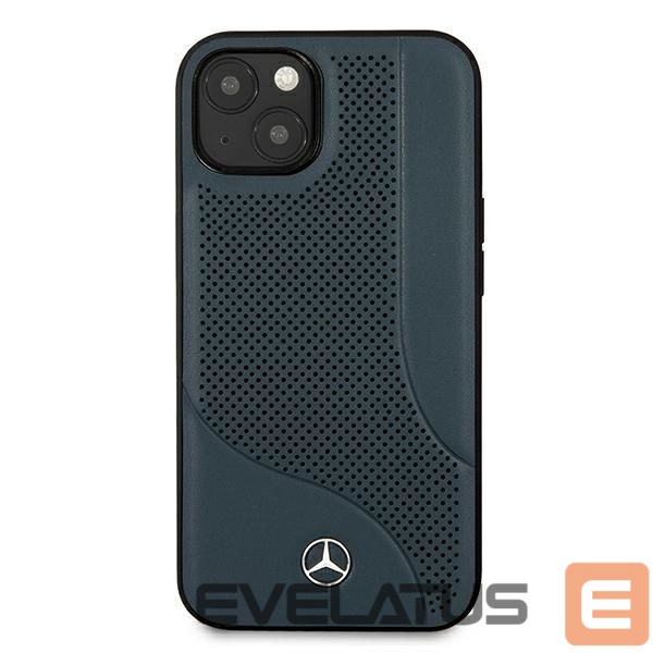 Aizmugurējais vāciņš Mercedes-Benz Mercedes Leather Perforated Area Case for iPhone 13 mini - Navy Blue