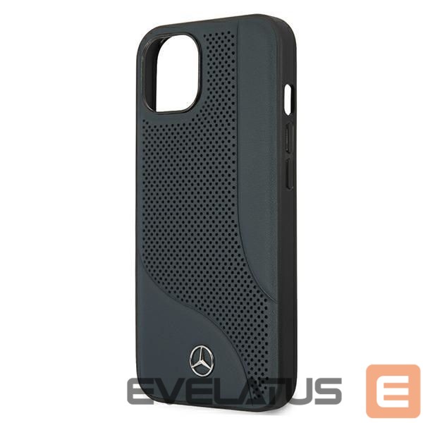 Aizmugurējais vāciņš Mercedes-Benz Mercedes Leather Perforated Area Case for iPhone 13 mini - Navy Blue
