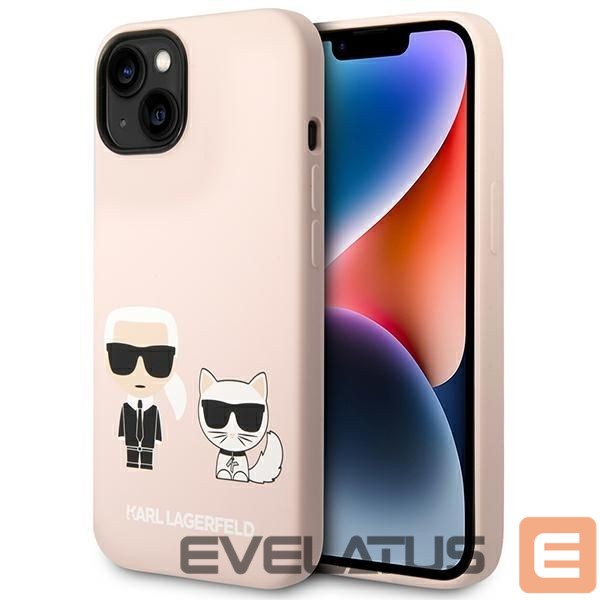 Aizmugurējais vāciņš Karl Lagerfeld Karl Lagerfeld KLHMP14SSSKCI iPhone 14 6.1 "hardcase light pink / light pink Silicone Karl & Choupette Magsafe