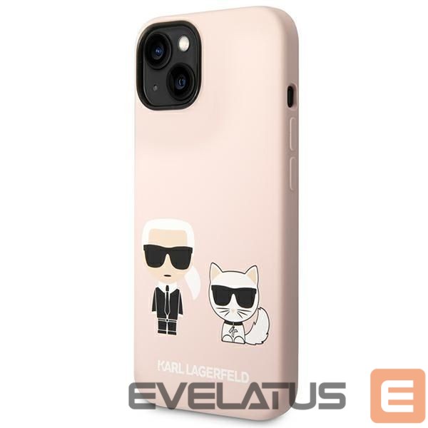 Aizmugurējais vāciņš Karl Lagerfeld Karl Lagerfeld KLHMP14SSSKCI iPhone 14 6.1 "hardcase light pink / light pink Silicone Karl & Choupette Magsafe