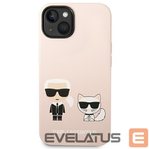 Aizmugurējais vāciņš Karl Lagerfeld Karl Lagerfeld KLHMP14SSSKCI iPhone 14 6.1 "hardcase light pink / light pink Silicone Karl & Choupette Magsafe