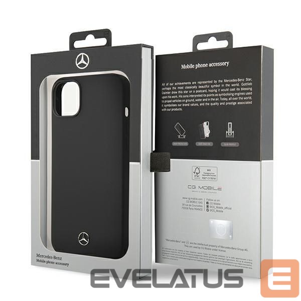 Aizmugurējais vāciņš Mercedes-Benz Mercedes Silicone Line case for iPhone 14 Plus - black